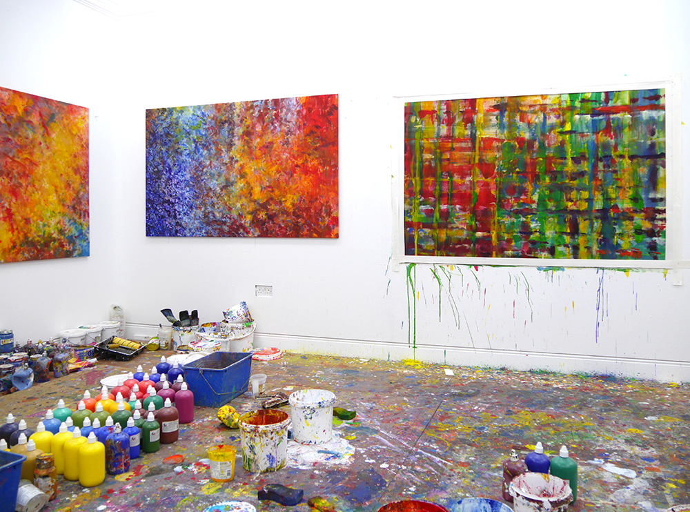 David Lendrum, Studio, painting in progress